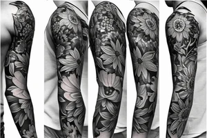 Floral sleeve tattoo idea
