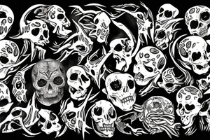 Half-dead worn with 3 suns tattoo idea