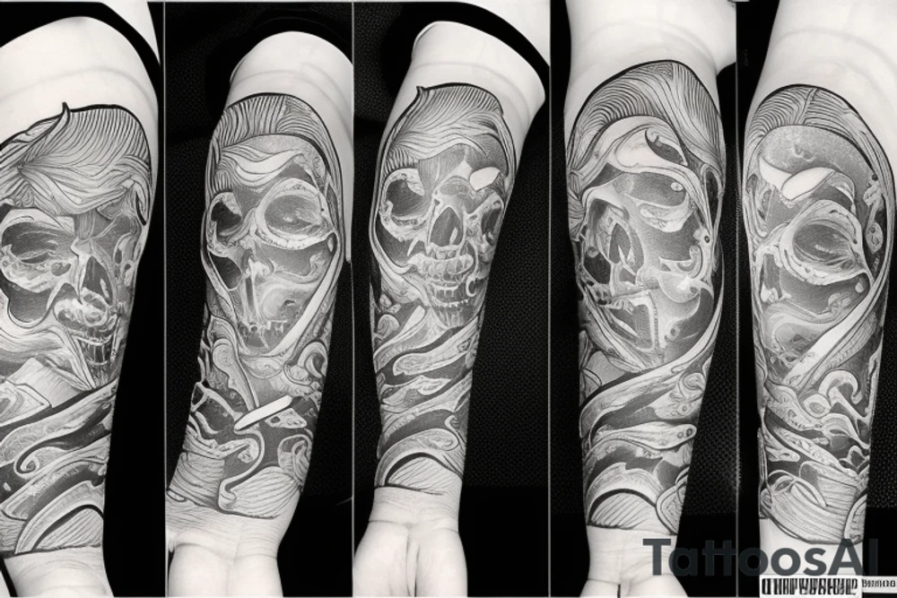 Half-dead worn with 3 suns tattoo idea
