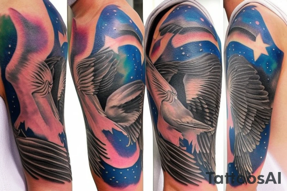 Birds become stars tattoo idea