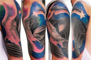 Birds become stars tattoo idea