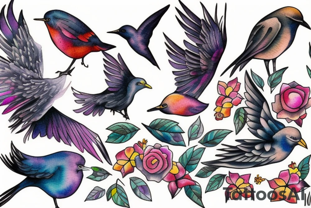 free bird tattoo idea