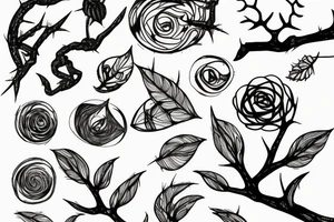 thorny branch around an eye tattoo idea