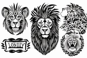 family with a lion head tattoo idea