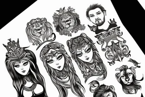 family with a lion head tattoo idea