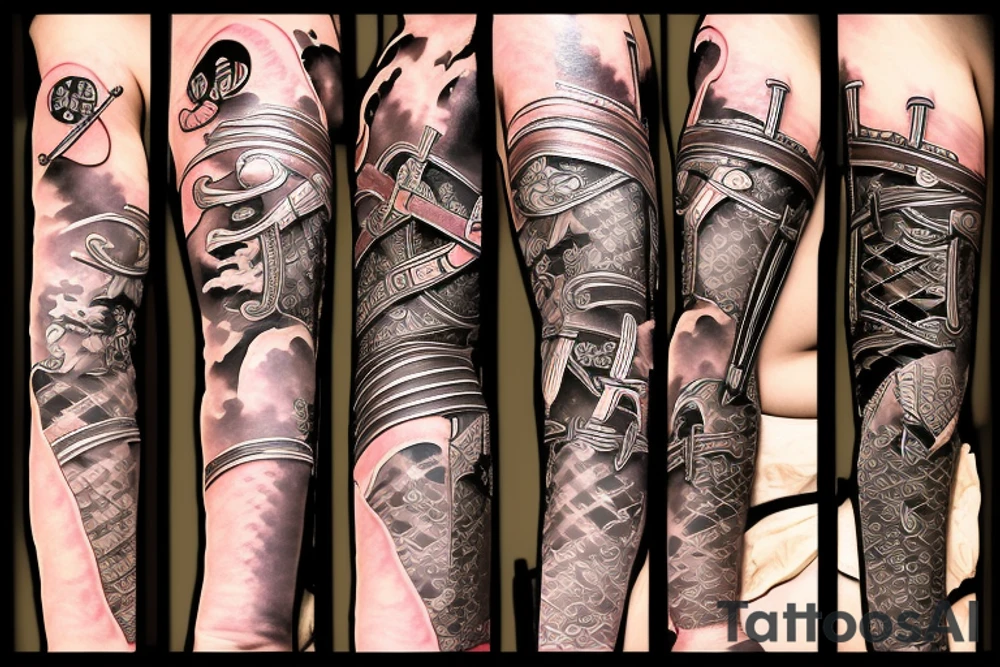 Japanese kensi samurai with a sword tattoo idea