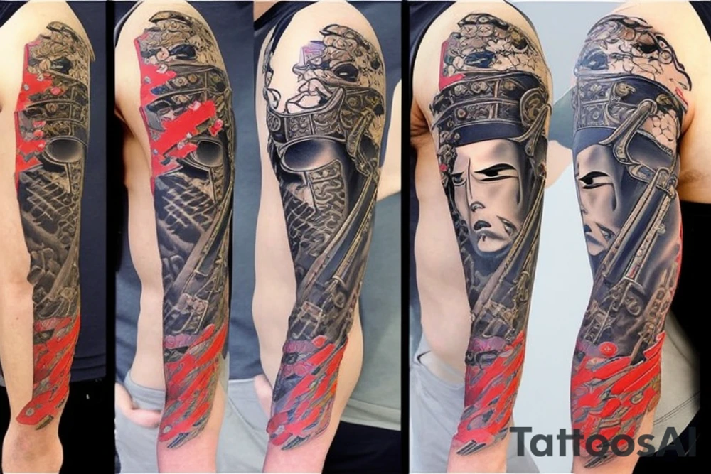 Japanese kensi samurai with a sword tattoo idea