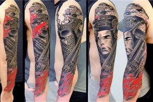 Japanese kensi samurai with a sword tattoo idea