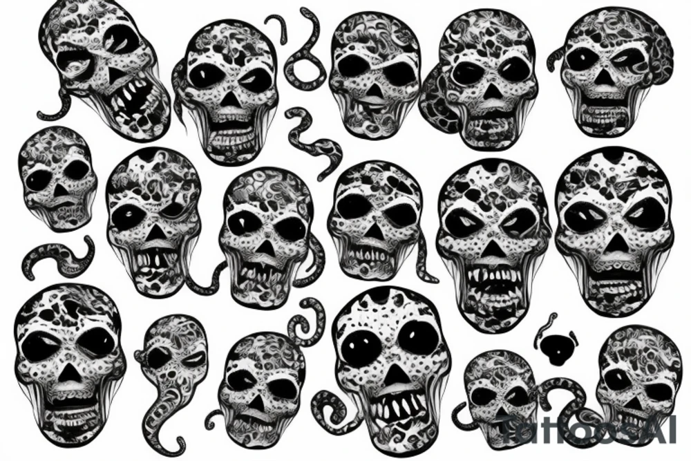 beautiful girls face, diamond background, skulls, snakes tattoo idea beautiful girls face, diamond background, skulls, snakes tattoo idea