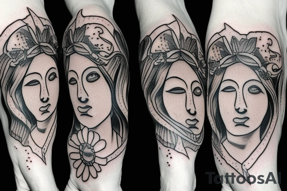 Jesus with crying eyes tattoo idea