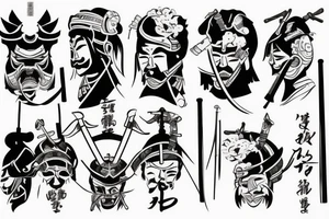 Japanese samurai with a sword tattoo idea