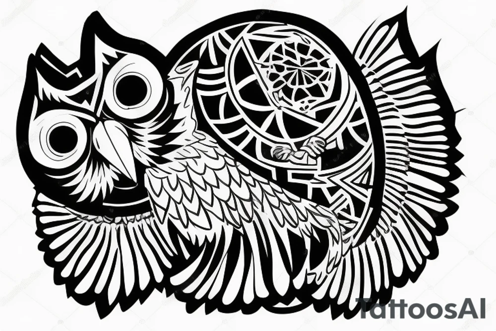 dj owl tattoo idea