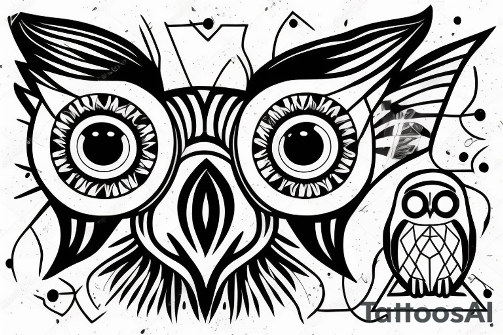 dj owl tattoo idea