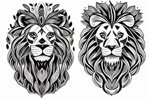 Combine 4 words "Cherry", "Lion", "Jany" and "Maya" tattoo idea