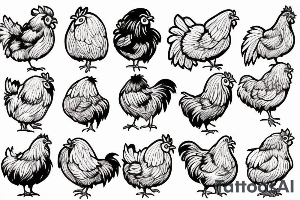 a chicken and a dog together tattoo idea