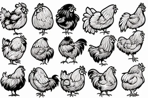 a chicken and a dog together tattoo idea