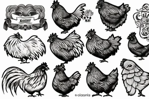 a chicken and a dog together tattoo idea