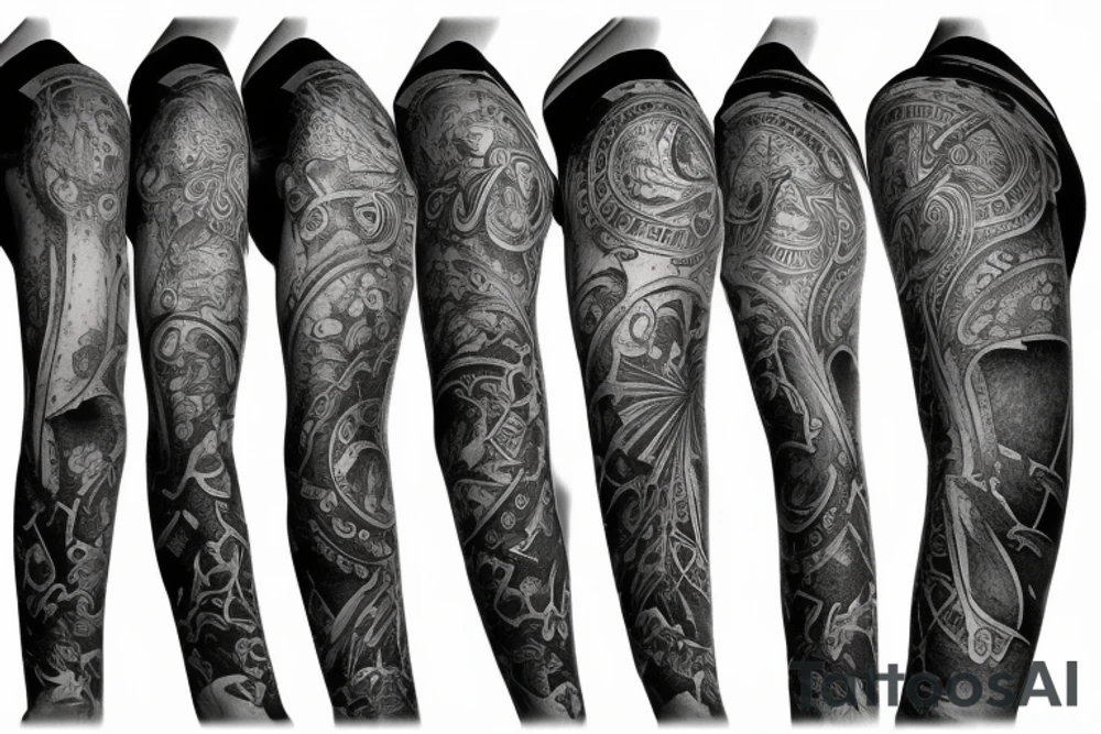 Three clock tattoo expanded sleeve tattoo idea