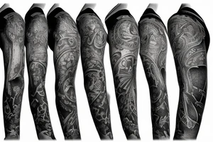 Three clock tattoo expanded sleeve tattoo idea