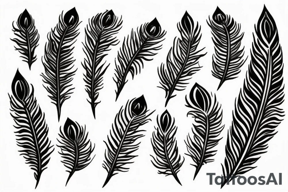 Presence of mom and dad and trishul and peacock feather tattoo idea