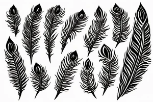 Presence of mom and dad and trishul and peacock feather tattoo idea