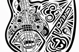 Discoball shining above a fender bass guitar tattoo idea