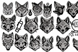 Psychedelic wolf tattoo idea