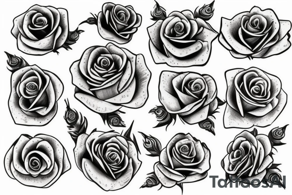 lots of love with bundle of roses tattoo idea
