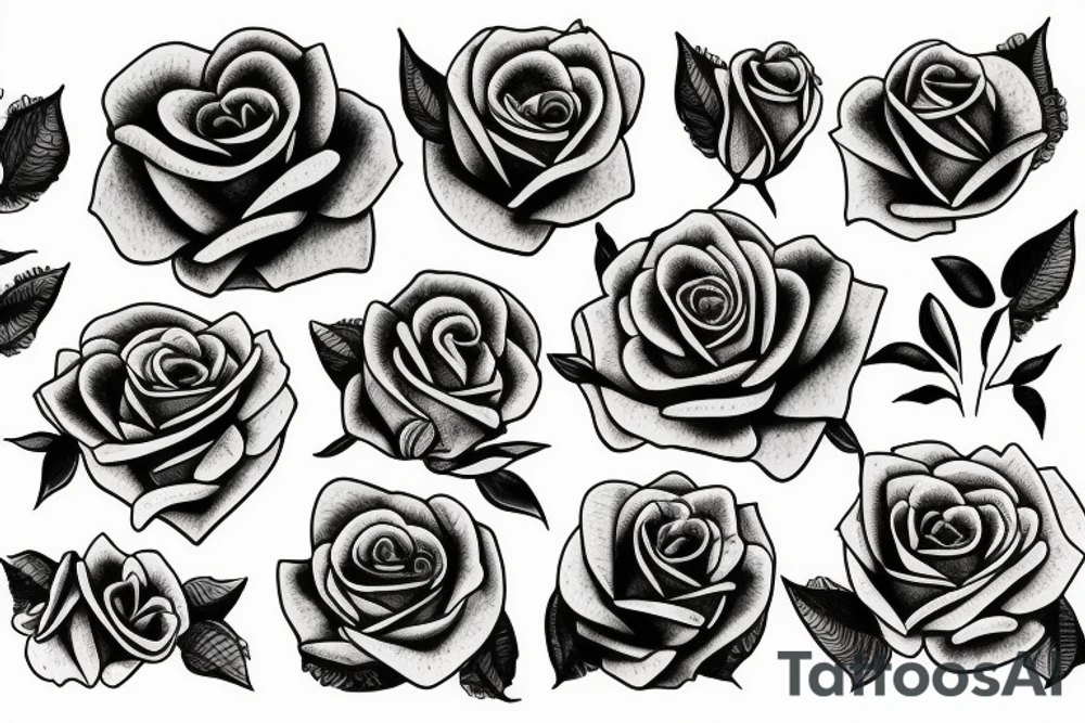 lots of love with bundle of roses tattoo idea