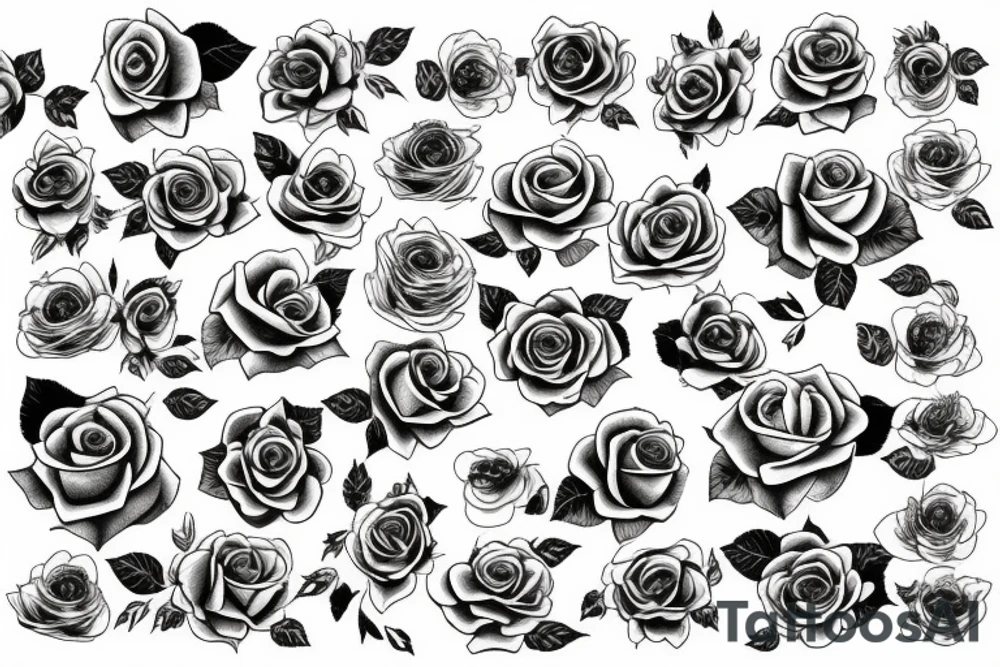 lots of love with bundle of roses tattoo idea