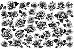lots of love with bundle of roses tattoo idea