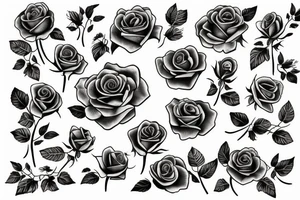 lots of love with bundle of roses tattoo idea