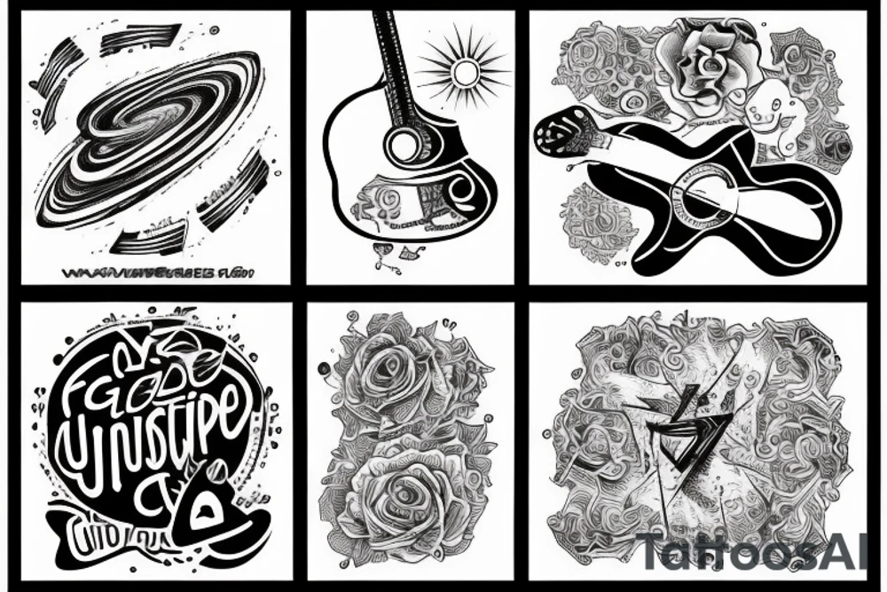 Universe inside guitar tattoo idea