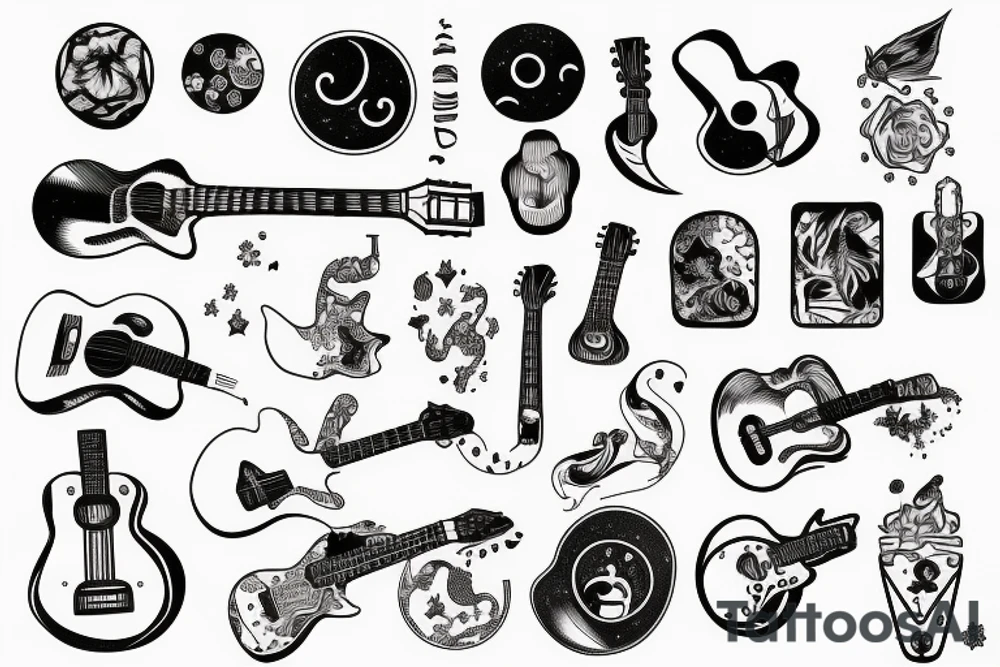 Universe inside guitar tattoo idea