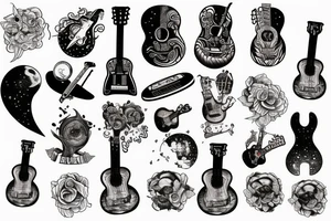 Universe inside guitar tattoo idea