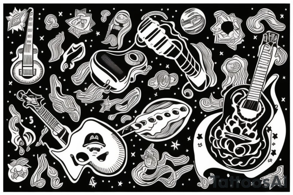 Universe inside guitar tattoo idea