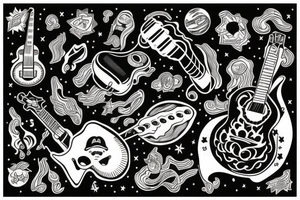 Universe inside guitar tattoo idea