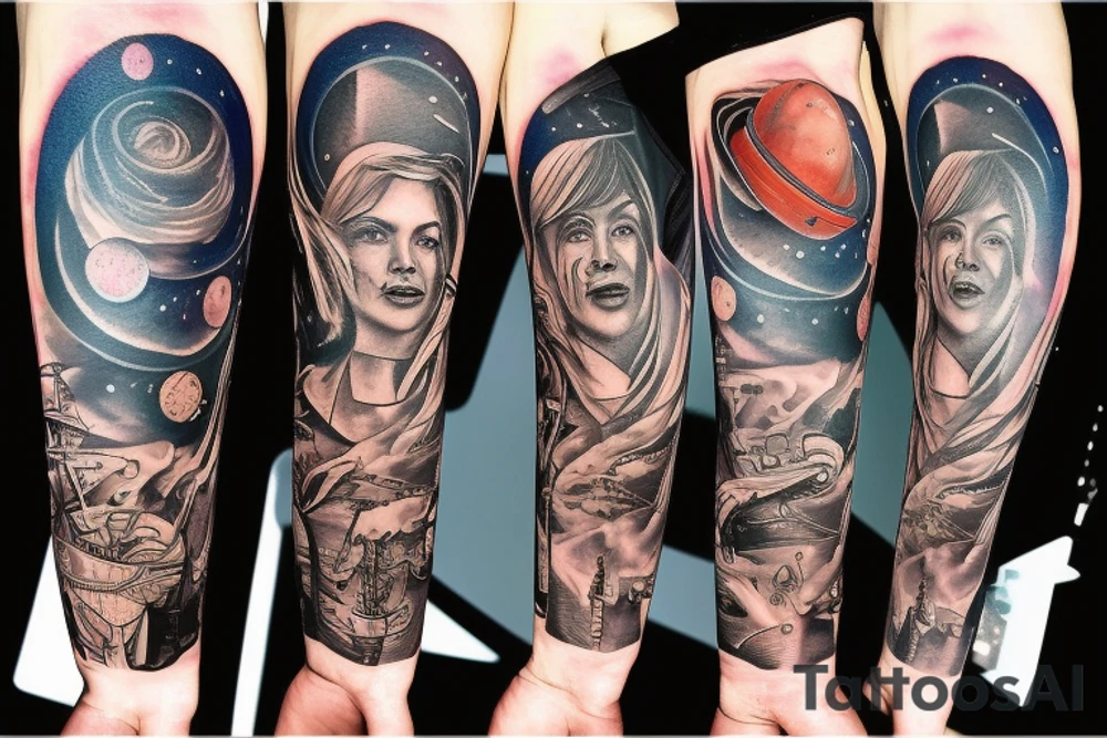 Universe inside guitar tattoo idea