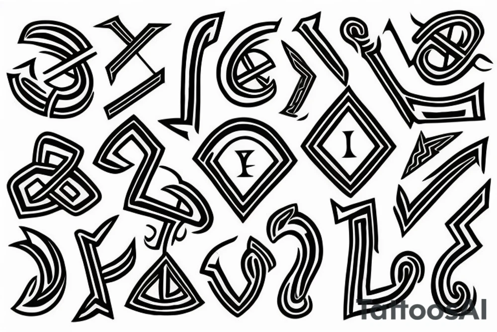 Norse drawing bind runes tattoo idea