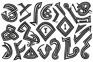 Norse drawing bind runes tattoo idea