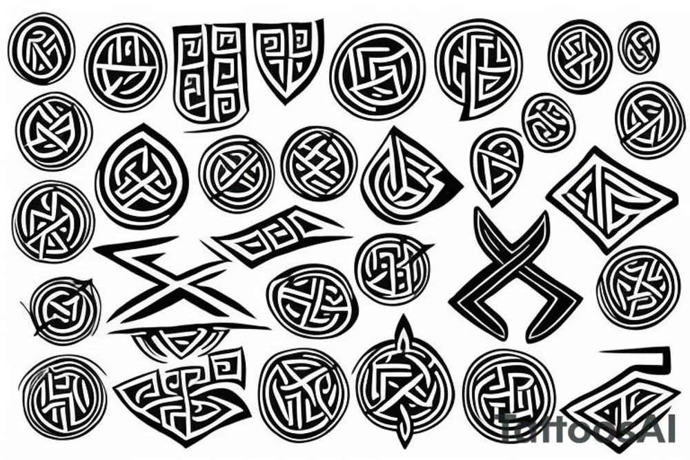 Norse drawing bind runes tattoo idea