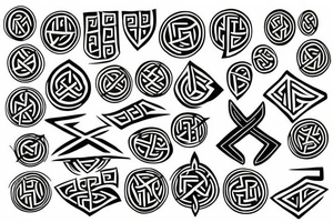 Norse drawing bind runes tattoo idea