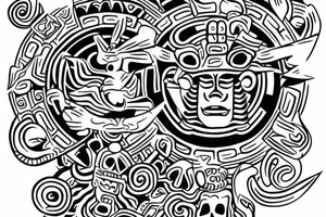 Chaac, Mayan god of rain and thunder, for the shoulder. tattoo idea