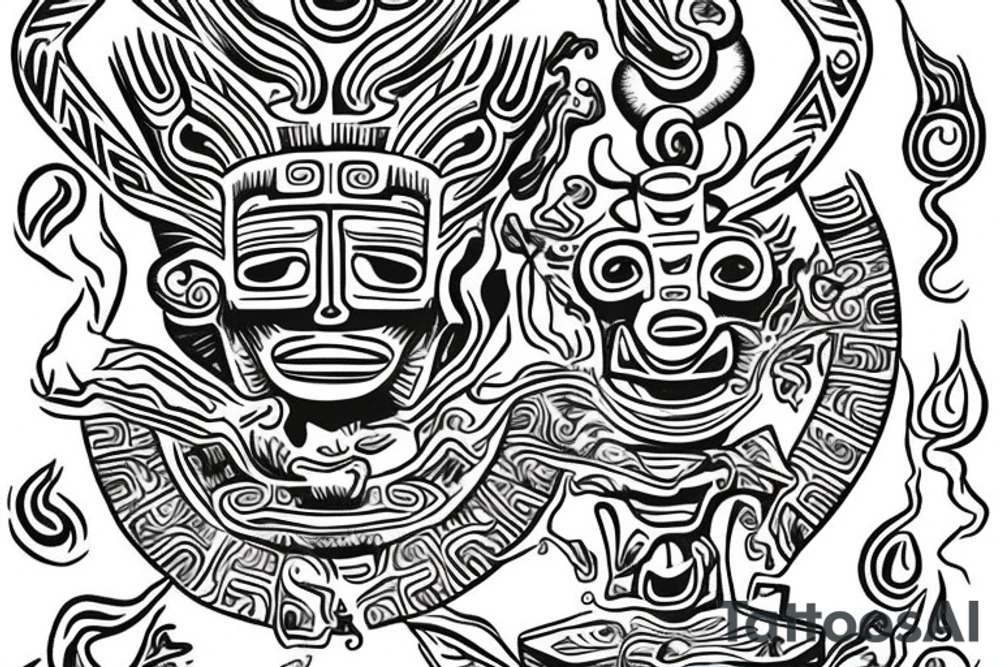 Chaac, Mayan god of rain and thunder, for the shoulder. tattoo idea