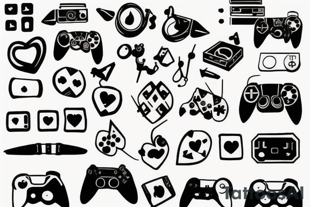 The love of gaming tattoo idea