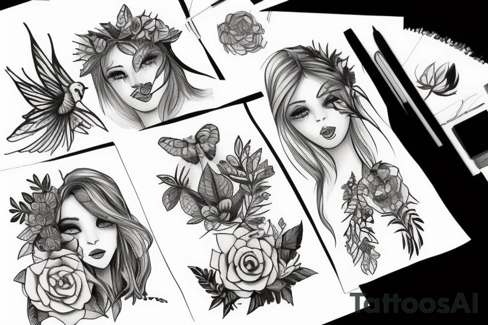 girl with nature tattoo idea