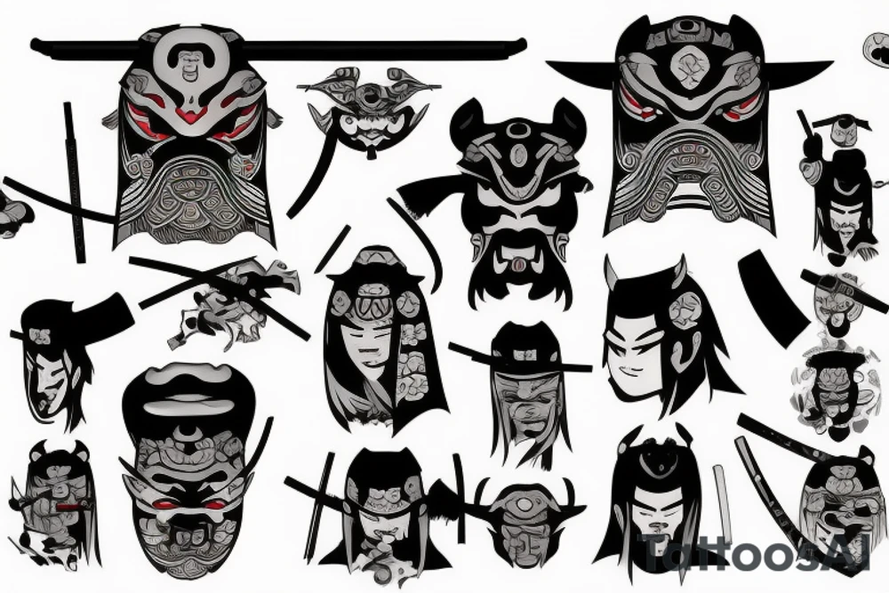 Oni samurai tattoo idea