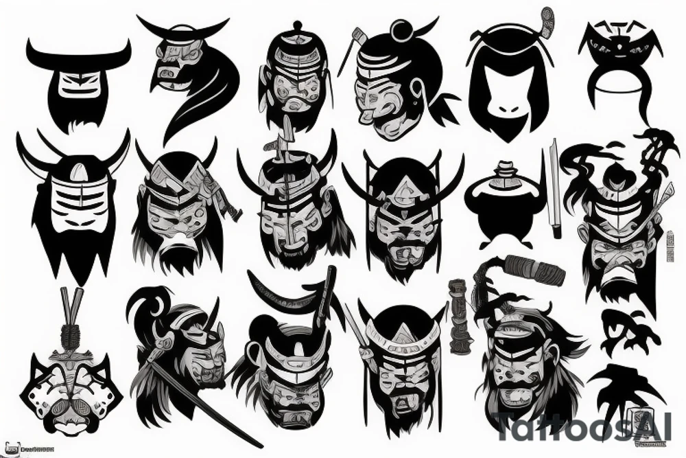 Oni samurai tattoo idea