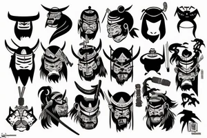 Oni samurai tattoo idea