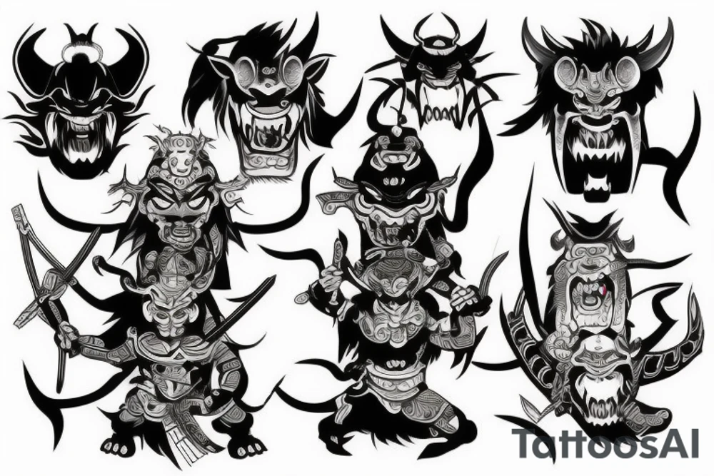 Oni demon 
samurai tattoo idea